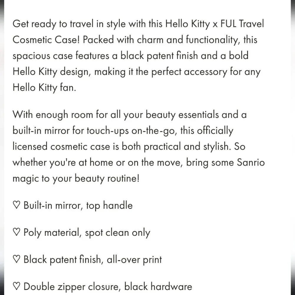 FUL X Hello Kitty Travel Cosmetic Case‎